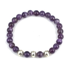 925 Ayar Gümüş Ametist Model Bileklik - Nusrettaki