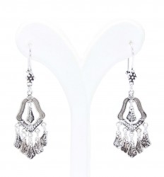 925 Sterling Silver Lamp Model Dangle Filigree Earrings - Nusrettaki (1)