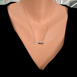 925 Ayar Gümüş Beyaz Taşlı Annem Yazılı Sonsuzluk Kolye - Nusrettaki