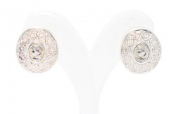925 Silver Antique Queen Elizabeth Filigree Drop Earrings - Nusrettaki