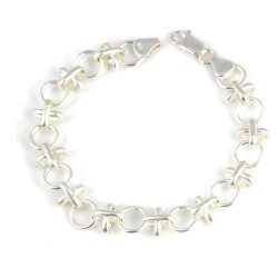 925 Ayar Gümüş Antik Halkalı Bileklik - Nusrettaki