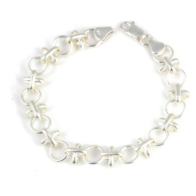 925 Ayar Gümüş Antik Halkalı Bileklik - 1