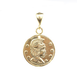 925 Ayar Gümüş Antik Roma Askeri Figürlü Madalyon Kolye Ucu - 5