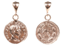925 Ayar Gümüş Antik Roma Dönemi Askeri Madalyon Kolye Ucu - Nusrettaki