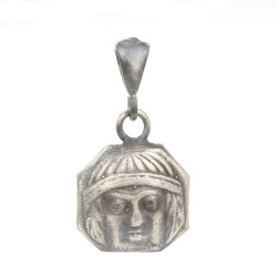 925 Ayar Gümüş Antik Roma Figür Madalyon Kolye Ucu - 1