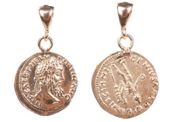 925 Ayar Gümüş Antik Roma Figürü Madalyon Kolye Ucu - Thumbnail