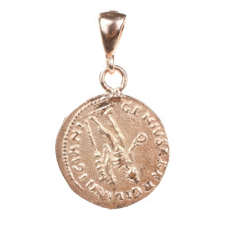 925 Ayar Gümüş Antik Roma Figürü Madalyon Kolye Ucu - Thumbnail