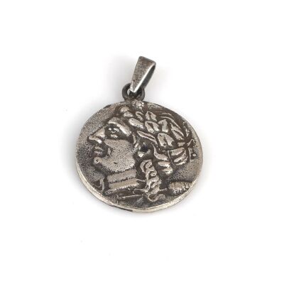 925 Ayar Gümüş Antik Roma Sezar Figür Kolye Ucu - 1