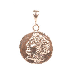 925 Ayar Gümüş Antik Roma Sezar Figürlü Madalyon Kolye Ucu - Nusrettaki
