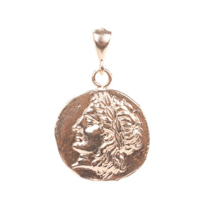 925 Ayar Gümüş Antik Roma Sezar Figürlü Madalyon Kolye Ucu - 1