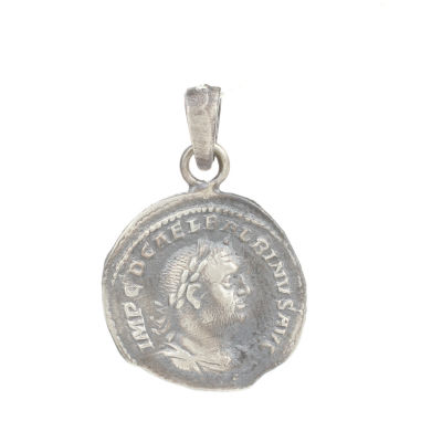 925 Ayar Gümüş Antik Roma Sezar Figürü Madalyon Kolye Ucu - 3