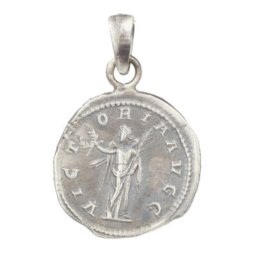 925 Ayar Gümüş Antik Roma Sezar Figürü Madalyon Kolye Ucu - 4