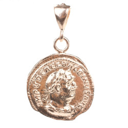 925 Ayar Gümüş Antik Roma Sezar Figürü Madalyon Kolye Ucu - 5