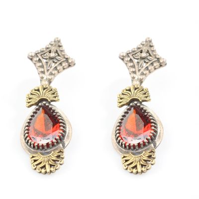 925 Sterling Silver Antique Design Earrings - 2