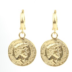 925 Ayar Gümüş Antonius Madalyon Küpe - Nusrettaki (1)