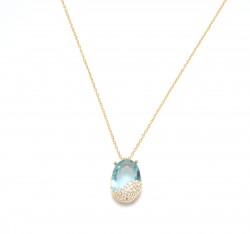 925 Ayar Gümüş Akuamarin Kolye - 7