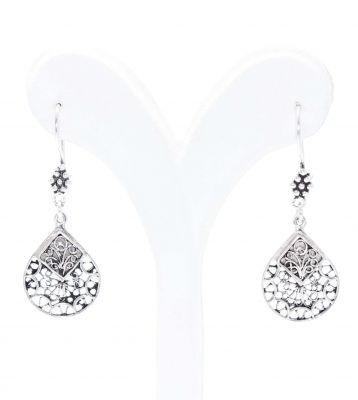 925 Silver SpidersWeb Drop Filigree Earrings - 2