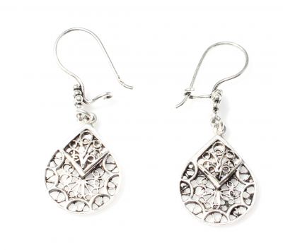 925 Silver SpidersWeb Drop Filigree Earrings - 1