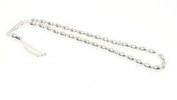 Silver Barley Cutting Flat & Bright Prayer Beads - Nusrettaki (1)