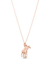 Sterling Silver Giraffe in Love Necklace, White Gold Vermeil - Nusrettaki (1)