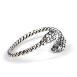 925 Ayar Gümüş Aslan Başı Figürlü Burgu Kol Erkek Bileziği - Nusrettaki (1)