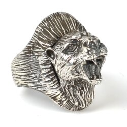 Aslan Başı Modeli Gümüş Erkek Yüzük - Nusrettaki