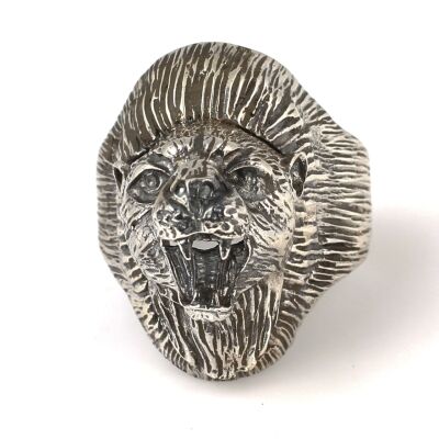 Aslan Başı Modeli Gümüş Erkek Yüzük - 4