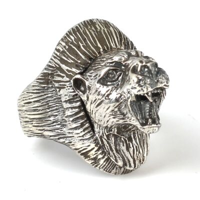 Aslan Başı Modeli Gümüş Erkek Yüzük - 1