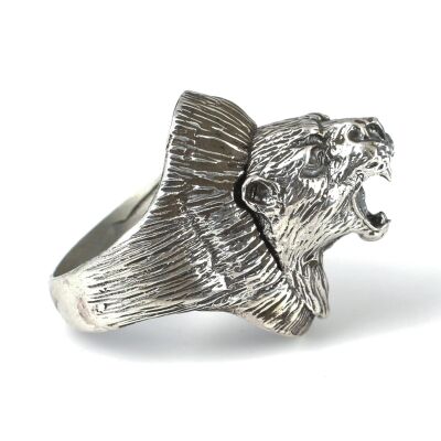 Aslan Başı Modeli Gümüş Erkek Yüzük - 2