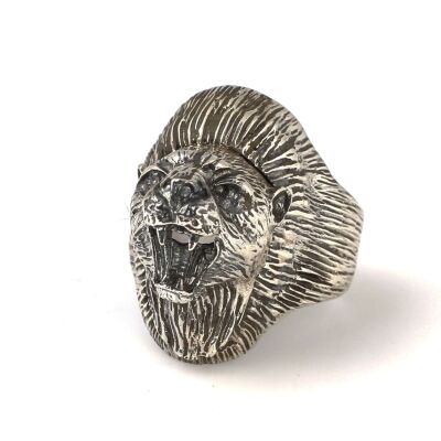 Aslan Başı Modeli Gümüş Erkek Yüzük - 5