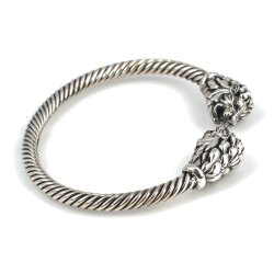 925 Ayar Gümüş Aslan Figürlü Burgu Kol Erkek Bilezik - Nusrettaki