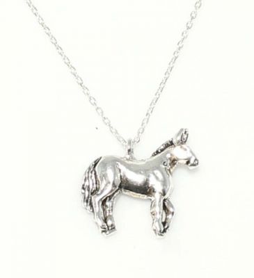 925 Sterling Silver Horse Design Necklace - 1