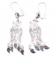 925 Silver Tulip Model Filigree Earring, Dangle Earrings - 4