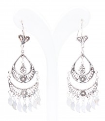 925 Silver Scaled Artisan Crafted Chandelier Filigree Earrings - 3