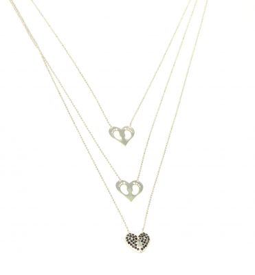 Silver Baby Footprints & Heart Necklace - 2