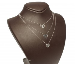 Silver Baby Footprints & Heart Necklace - 3