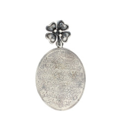 925 Ayar Gümüş Ayetel Kürsi Madalyon Kolye Ucu - Nusrettaki