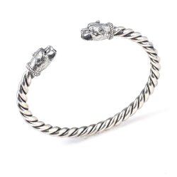 925 Ayar Gümüş Ayı Başı Burgu Kol Erkek Bileziği - Nusrettaki