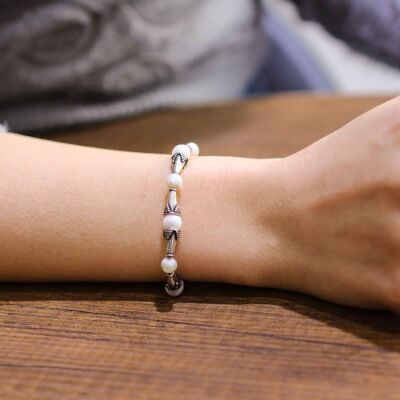 925 Ayar Gümüş AyTaşı Taşlı Bileklik - 4