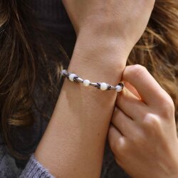 925 Ayar Gümüş AyTaşı Taşlı Bileklik - Nusrettaki