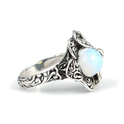 925 Ayar Gümüş Aytaşı Taşlı Yusufçuk Böcekli Yüzük - 4