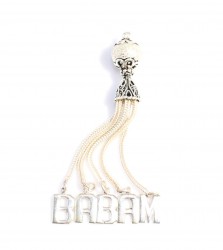 Nusret - 925 Ayar Gümüş Babam Yazılı Püskül