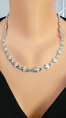 925 Ayar Gümüş Badem Model Pres Kolye - 1