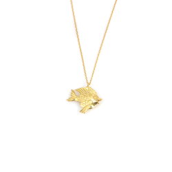 Sterling Silver Fish Trend Charm Necklace, Gold Vermeil - Nusrettaki (1)
