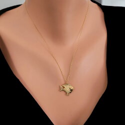 Sterling Silver Fish Trend Charm Necklace, Gold Vermeil - Nusrettaki