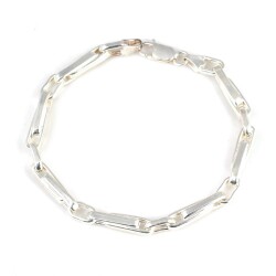 925 Ayar Gümüş Basık Şarnel Bileklik - Nusrettaki