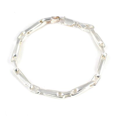 925 Ayar Gümüş Basık Şarnel Bileklik - 1