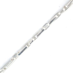 925 Ayar Gümüş Basık Şarnel Bileklik - 3