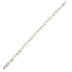 925 Ayar Gümüş Basık Şarnel Kral Zincir Bileklik - Nusrettaki (1)