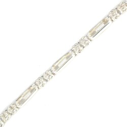 925 Ayar Gümüş Basık Şarnel Kral Zincir Bileklik - 3